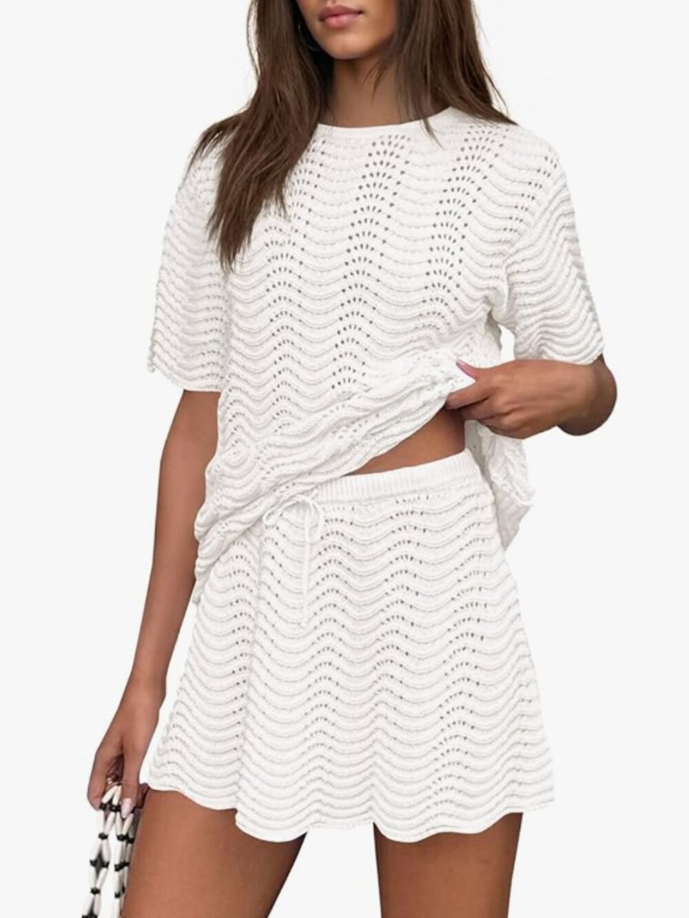 Knit Top and Skirt Set